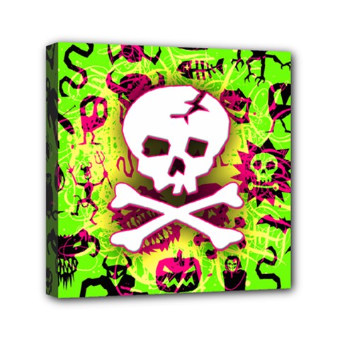 Deathrock Skull & Crossbones Mini Canvas 6  x 6  (Stretched) from ArtsNow.com