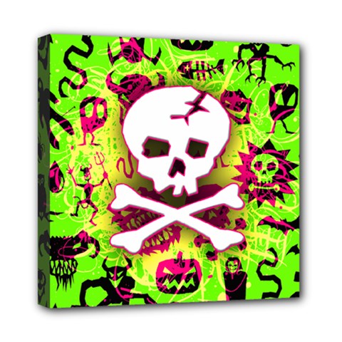 Deathrock Skull & Crossbones Mini Canvas 8  x 8  (Stretched) from ArtsNow.com