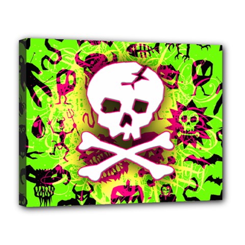 Deathrock Skull & Crossbones Canvas 14  x 11  (Stretched) from ArtsNow.com