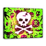 Deathrock Skull & Crossbones Canvas 16  x 12  (Stretched)