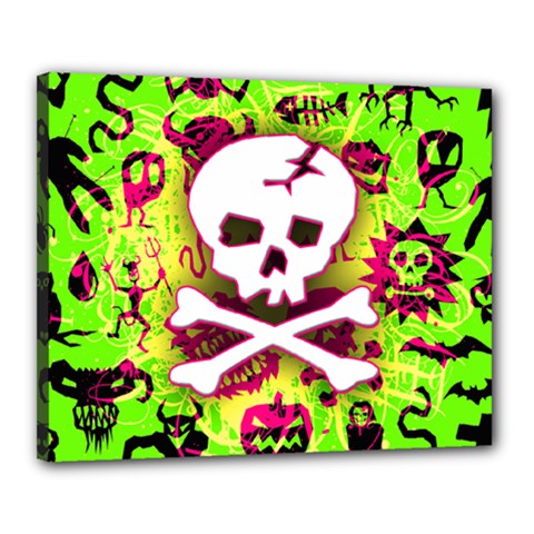 Deathrock Skull & Crossbones Canvas 20  x 16  (Stretched) from ArtsNow.com