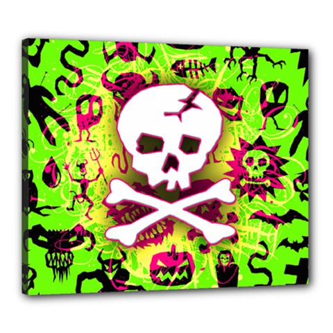 Deathrock Skull & Crossbones Canvas 24  x 20  (Stretched) from ArtsNow.com