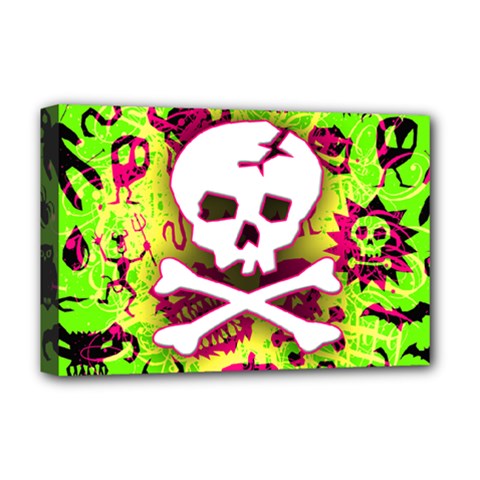 Deathrock Skull & Crossbones Deluxe Canvas 18  x 12  (Stretched) from ArtsNow.com