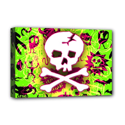 Deathrock Skull & Crossbones Deluxe Canvas 18  x 12  (Stretched) from ArtsNow.com