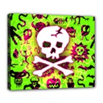 Deathrock Skull & Crossbones Deluxe Canvas 24  x 20  (Stretched)