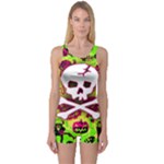 Deathrock Skull & Crossbones One Piece Boyleg Swimsuit