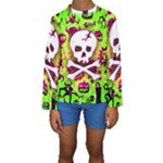 Deathrock Skull & Crossbones Kids  Long Sleeve Swimwear