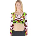 Deathrock Skull & Crossbones Long Sleeve Crop Top