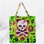 Deathrock Skull & Crossbones Grocery Tote Bag