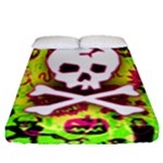 Deathrock Skull & Crossbones Fitted Sheet (Queen Size)