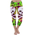 Deathrock Skull & Crossbones Capri Winter Leggings 