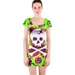 Deathrock Skull & Crossbones Short Sleeve Bodycon Dress