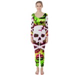 Deathrock Skull & Crossbones Long Sleeve Catsuit