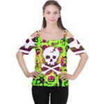 Deathrock Skull & Crossbones Cutout Shoulder Tee