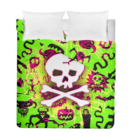 Deathrock Skull & Crossbones Duvet Cover Double Side (Full/ Double Size) from ArtsNow.com