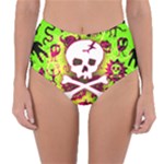Deathrock Skull & Crossbones Reversible High-Waist Bikini Bottoms