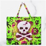 Deathrock Skull & Crossbones Zipper Large Tote Bag