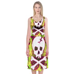 Deathrock Skull & Crossbones Midi Sleeveless Dress from ArtsNow.com