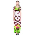 Deathrock Skull & Crossbones Short Sleeve Maxi Dress