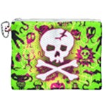 Deathrock Skull & Crossbones Canvas Cosmetic Bag (XXL)