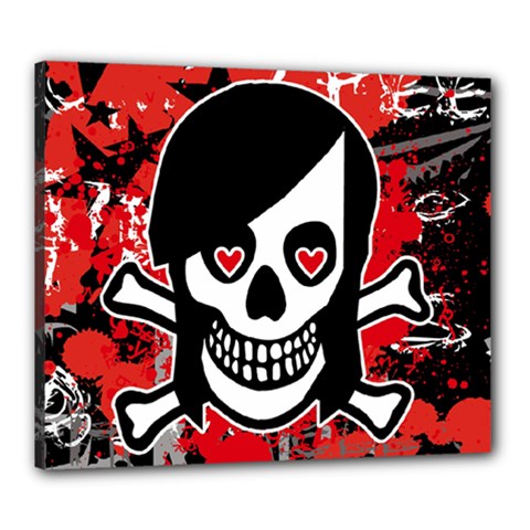 Emo Girl Skull Canvas 24  x 20  (Stretched) from ArtsNow.com