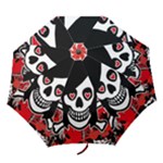 Emo Girl Skull Folding Umbrella