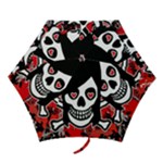 Emo Girl Skull Mini Folding Umbrella