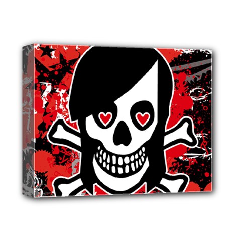Emo Girl Skull Deluxe Canvas 14  x 11  (Stretched) from ArtsNow.com