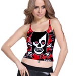 Emo Girl Skull Spaghetti Strap Bra Top
