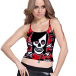 Emo Girl Skull Spaghetti Strap Bra Top