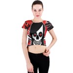 Emo Girl Skull Crew Neck Crop Top