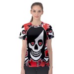 Emo Girl Skull Women s Sport Mesh Tee