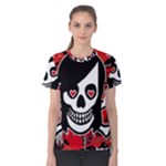 Emo Girl Skull Women s Cotton Tee