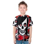 Emo Girl Skull Kids  Cotton Tee