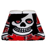 Emo Girl Skull Fitted Sheet (Queen Size)