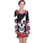 Emo Girl Skull Long Sleeve Nightdress