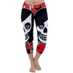 Emo Girl Skull Capri Winter Leggings 