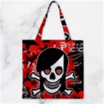 Emo Girl Skull Zipper Grocery Tote Bag