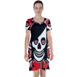 Emo Girl Skull Short Sleeve Nightdress