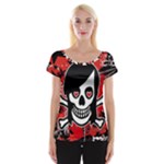 Emo Girl Skull Cap Sleeve Top