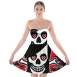 Emo Girl Skull Strapless Bra Top Dress