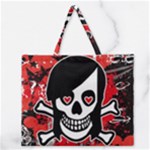 Emo Girl Skull Zipper Large Tote Bag