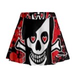 Emo Girl Skull Mini Flare Skirt