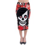 Emo Girl Skull Midi Pencil Skirt