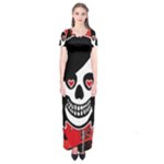 Emo Girl Skull Short Sleeve Maxi Dress