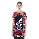 Emo Girl Skull Skirt Hem Sports Top