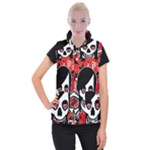 Emo Girl Skull Women s Button Up Vest