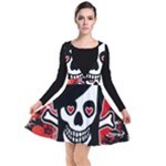 Emo Girl Skull Plunge Pinafore Dress