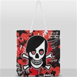 Emo Girl Skull Full Print Rope Handle Tote (Large)