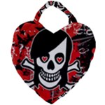 Emo Girl Skull Giant Heart Shaped Tote